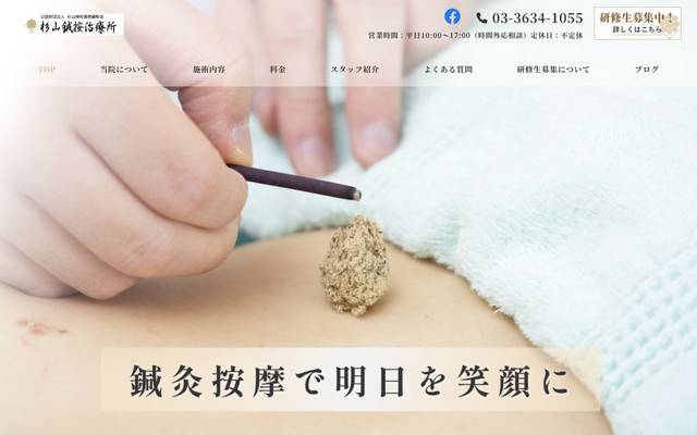 杉山鍼按治療所のサイト